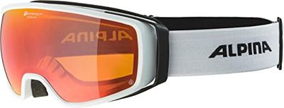 ALPINA Unisex - Gogle narciarskie dla dorosłych, Double Jack PLNT Q-LITE, białe matowe, jeden rozmiar