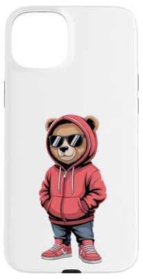 Cool Teddy Bear Graphic Men Women Boy Girl Kids Teddy Case for iPhone 15 Plus