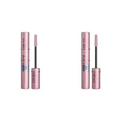 Maybelline New York Mascara Lash Sensational Sky High Waterproof Volumizing and Thickening Eyelash Lengthening. Flake Formula, Mascara 01 Black (Pack of 2)
