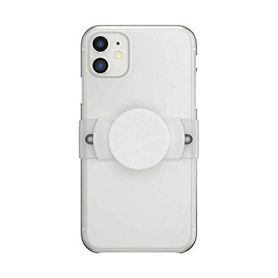 PopSocket: PopGrip Slide Stretch - Impugnatura e Supporto Non Adesivo Con un PopTop Intercambiabile Solo Per Telefoni Con Custodia Arrotondata - White