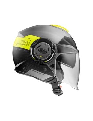 Premier Casco Cool Evo,Nero/ Grigio Chiaro E Giallo,M,Unisex