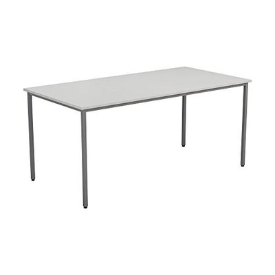 Office Hippo Office Table - Sturdy & Robust Computer Table, Height Adjustable, 5 Year Guarantee, White, 120 x 80 x 73 cm