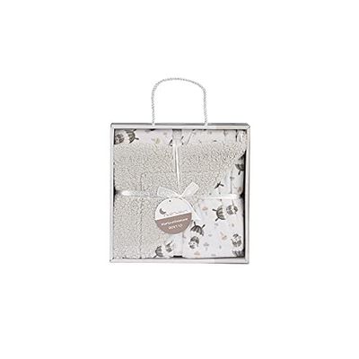Interbaby - Manta Bebe Recien Nacido | Mantita Bebe 100% Poliéster, Terciopelo, Suave, Cómoda, Cálida | Manta Meses Bebe 80x110cm, Unisex, para Cunas, Carritos | Paracaidista + Borreguillo Gris