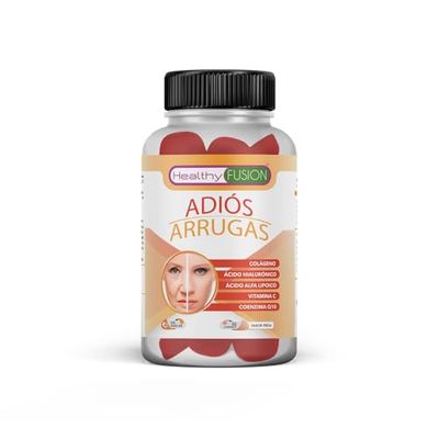 Adiós Arrugas | Previene y Elimina las Arrugas | Piel más hidratada, firme y rejuvenecida | Colágeno Hidrolizado + Ácido Hialurónico + Coenzima Q10 + Ácido Alfa Lipoico + Vitamina C | 50 Gominolas