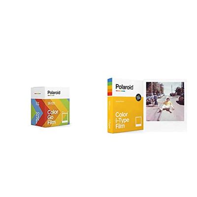 Polaroid 6017 Polaroid Go Instant Film, Compatibile solo con la fotocamera Polaroid Go, Pacco da 16 Foto Istantanee & 6000 Pellicola Istantanea Colore para i-Type