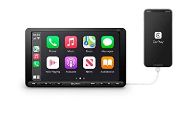 Sony XAV-AX8150ANT Including DAB+ Antenna, 1 DIN with 9 Inch Touchscreen, HDMI for Streaming, CarPlay, Android Car, Weblink 2.0, DAB+, Includes Antenna, Bluetooth