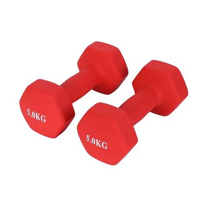 Endless Neoprene Coated Fixed Dumbbell for Gym Exercises | Pair of 5kg (2 * 11 LB) | Material : Iron with Vinyl Coat | Weights for Women and Men