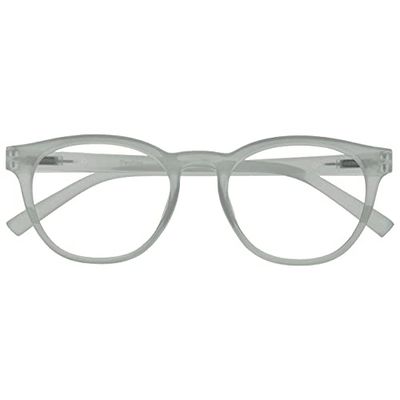 OPULIZE Blu - Occhiali da Lettura Filtro Luce Blu Montatura Tonda Fashion Cerniere a Molla Migliorano il Sonno Gaming Computer Anti Riflesso Ghiaccio Uomo Donna B5-C +3.50