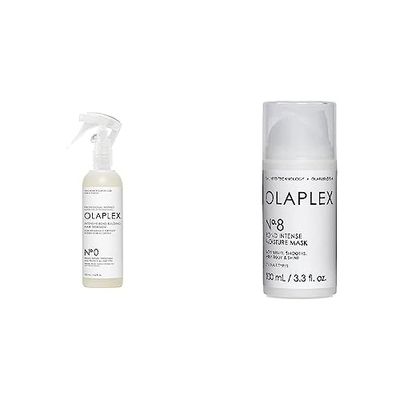OLAPLEX N°0 Intensive Bond Building Hair Treatment - Ristrutturante Intensivo per Capelli - 155 ml & Maschera idratante intensiva No. 8 Bond, 100 ml, emulsione bianca/semiviscosa
