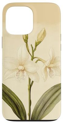 Fiore dell'illustrazione scientifica dell'annata floreale dell'orchidea Custodia per iPhone 13 Pro Max