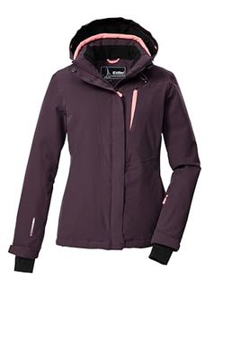 Killtec Giacca da sci da donna con cappuccio rimovibile e paraneve KSW 25 WMN SKI JCKT, prugna, 48, 43411-000