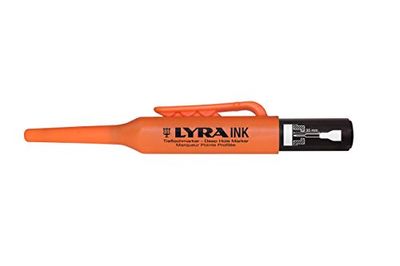 LYRA Ink Profi Deep Hole Marker, Fine Round Tip 1mm, Black, Ideal for Industrial & Construction Site Use
