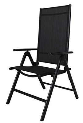 Ambientehome Java Exclusiv 50205 - Silla Plegable de Camping (8 Posiciones, Aluminio), Color Negro