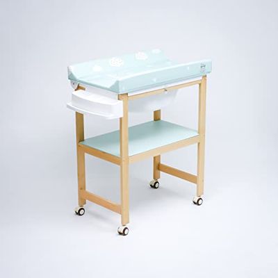 the good wood by PLASTIMYR - Bañera Cambiador Bebe - Mueble Bañera Cambiador - Menta - 80 x 48,5 x 100 cm