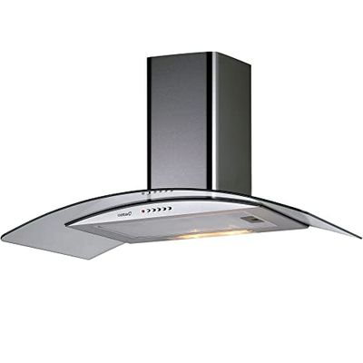 CATA Sino extrator | modelo C GLASS 900 | largura: 900 mm | 3 velocidades | classe de eficiência energética: C | acabamento em aço inoxidável