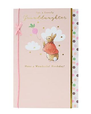 UK Greetings Peter Rabbit verjaardagskaart voor kleindochter - schattig roze ontwerp