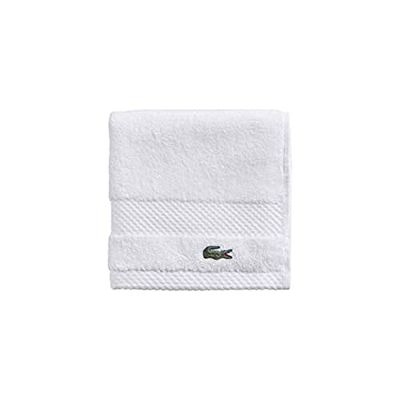Lacoste Heritage Supima tvätthandske, bomull, vit, 33 x 33 cm