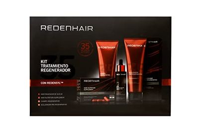 Redenhair - Kit de Tratamiento Anticaída del Cabello para Mujer y para Hombre - Ayuda a Frenar la Caída - Con Vitaminas para el Cabello - Estimula el Crecimiento - Contribuye a Aumentar la Densidad