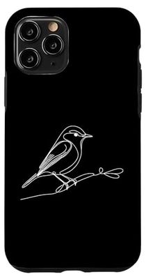 Custodia per iPhone 11 Pro Line Art - Pigliamosche dai lati olivicologo e uccello