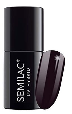 Semilac Vernis à ongles semi-permanent, 100% noir, violet, 7 ml