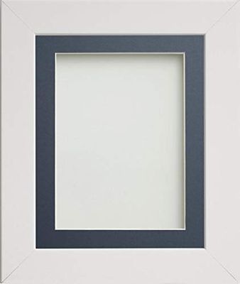 Frame Company Watson Range White A2 Picture Photo Frame with Blue Mount for Image A3 *Choice of Sizes* Fitted with Perspex