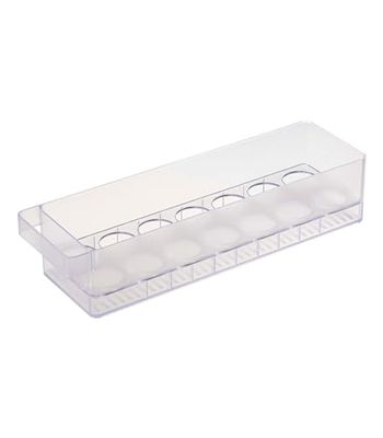 Yamazaki 5764 TOWER Fridge Egg Tray, white, PS Resin, Minimalist, 11 x 37.5 x 8.2 cm
