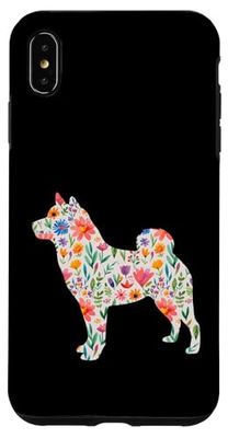 Diseño de flores de acuarela Shiba Inu Carcasa para iPhone XS Max
