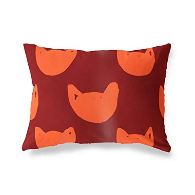BonaMaison Fundas para Cojínes, Naranja-Burdeos Funda de Almohada para Sofá Coche Silla Oficina Cama Decorativa Moderna Decoración del Hogar, 35x50 Cm - Diseñado y Fabricado en Turquía