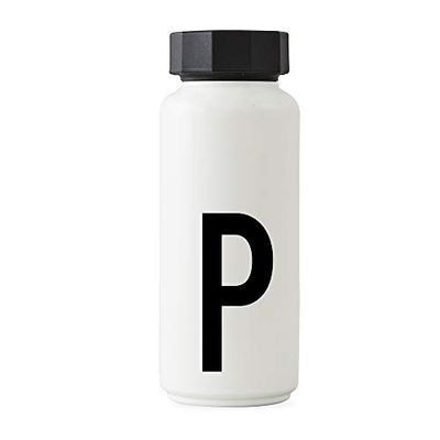 Design Letters Botella de Agua Blanco 500 Ml (A-Z) | Botella Agua Acero Inoxidable para niño, adults | Botella Termica Libre BPA/BPS | Cantimplora Termo con Aislamiento de Vacío de Doble Pared Botella