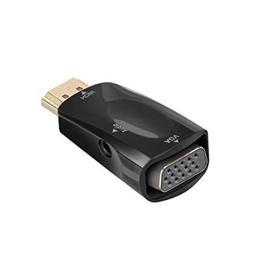 ekon Adaptador HDMI - VGA, Hembra Macho, Conector HDMI, Conector VGA, Adaptador de vídeo para PC, TV, Smart TV, Ordenador portátil, Monitor