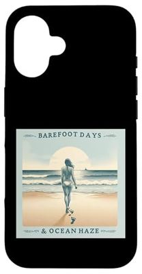 Barefoot Days & Ocean Haze – Beach Doodle Design Case for iPhone 16