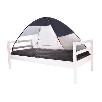 Deryan Pop-up bedtent, muggennet, tweepersoonsbed, muggentent, pop-up, insectenbescherming, opvouwbaar en licht, 200 x 90 x 110 cm, muggennet, bed en muggennet, voor op reis, met draagtas, grijs