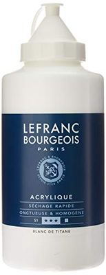 Lefranc & Bourgeois Fine Tinta acrílica, branco (titânio branco), 750 ml