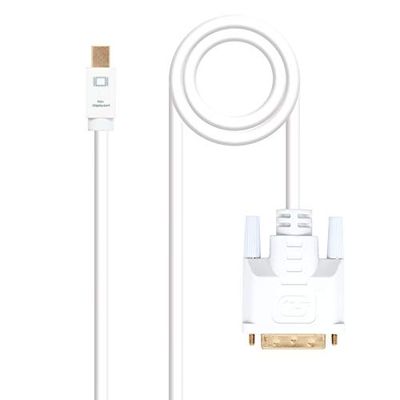 Blendend Cavo convertitore Mini DisplayPort a DVI, maschio a maschio, bianco, lunghezza 2,0 metri. Ideale per collegare dispositivi con uscita Mini DP a monitor DVI.