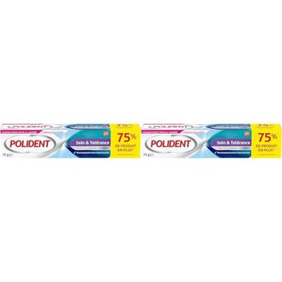 Polident Crema Fissativa per Protesi Parziali/Completa Cura & Tolleranza 70 g (Confezione da 2)