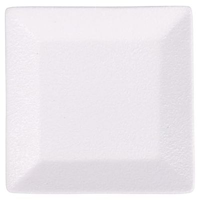 Set van 6 vierkante schoteltjes 13,5 x 13,5 cm van aardewerk, Horeca White
