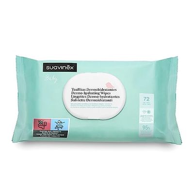 Suavinex, 60 chusteczek nawilżających dla niemowląt, odpowiednie dla skóry wrażliwej i atopowej, wilgotne chusteczki z aloesem i ekstraktem z rumianku, 97% składników pochodzenia naturalnego