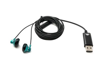SYTEM-S Stereo In Ear Noise Cancelling słuchawki 2 m USB 2.0 regulator głośności mikrofon torba zielona