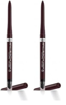 L'Oréal Paris Gel Eyeliner, Intense Long-lasting Colour, Semi Permanent, Infallible Grip 36H Gel Automatic Eyeliner, Brown Denim (Pack of 2)
