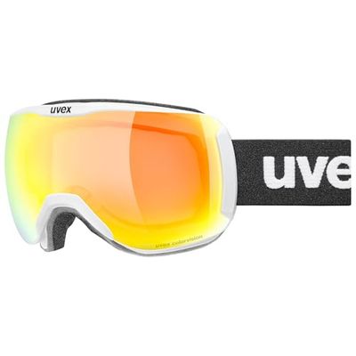 Uvex downhill 2100 CV - maschera da sci per adulti - categoria di filtro 2 - privo di appannamenti - white SL/ora-green - one size