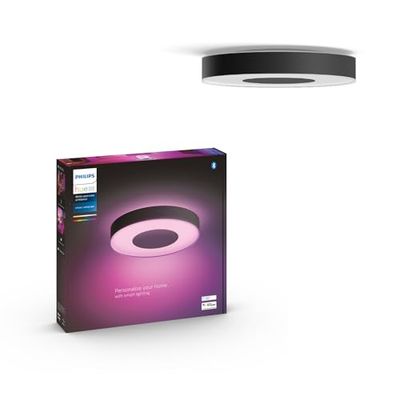 Philips Hue White and Color Ambiance Infuse, Plafoniera Smart, Grande, Bluetooth, 52.5 W, o tramite app, Nera