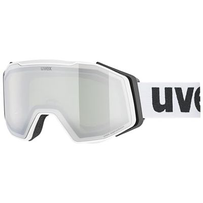 uvex gravity FM, Gogle narciarskie unisex-dorosły, white matt/silver-green, one size