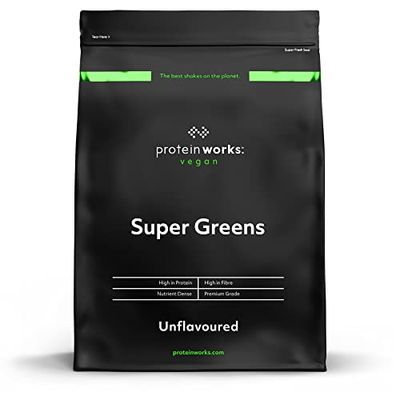 Protein Works - Super Greens Powder , Nutrient Dense Detox Shake , Supports Immune System , Vegan , 41 Shakes , Unflavoured , 500g