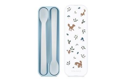 Mepal Baby Feeding Spoon Mio Little Dutch, Long-Handled Baby Spoon, Dishwasher Safe & BPA-Free, Baby Utensils, Set of 2, Forest Friends