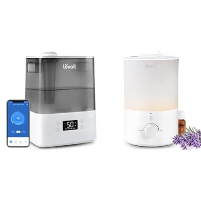 LEVOIT Humidifier for Bedroom Baby Home, 6L Large Tank, Top-Fill Cool Mist Air Humidifier & 3L Humidifiers for Bedroom Baby Room with Night Light, Cool Mist Humidifier for Home, Office