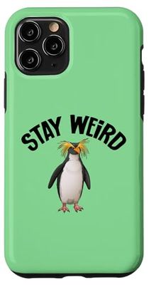 Funny Stay Weird Macaroni Penguin Lover Coque pour iPhone 11 Pro