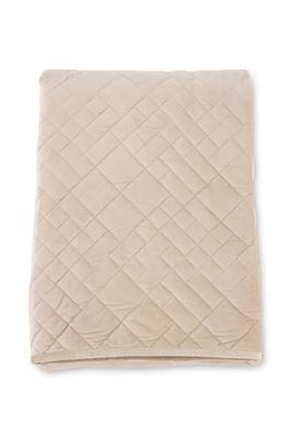 Jilly Bedsprei van polyester/fluweel/microvezel, beige, 150 x 80 cm