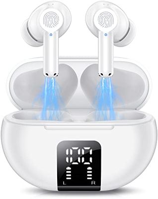 Bluetooth in-ear hoofdtelefoon, draadloos, bluetooth 5.3, hifi-stereogeluid met touch-bediening, draadloze hoofdtelefoon met geluidsreductie, 32 uur speeltijd, IP7 waterdicht, led-digitaal display