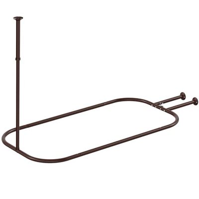 Shower Curtain Rod Hoop Square Shape Bathroom Heavy Duty No Rust Oval Shower Rod 58.3"x24" for Clawfoot Tub,for Free Standing Tubs Bronze