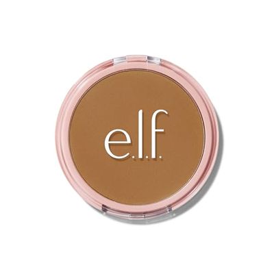 e.l.f. Halo Glow Powder Filter, Pressed Finishing Powder, Buildable Coverage, Crease-Resistant, Blurs the Appearance of Pores, With Velour Puff and Mirror, Vegan & Cruelty-Free, Deep Neutral